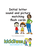 Initial letter sound and picture matching flash cards from Kiddiwash