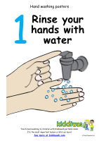 Washing hands sequence posters from Kiddiwash for preschool children
