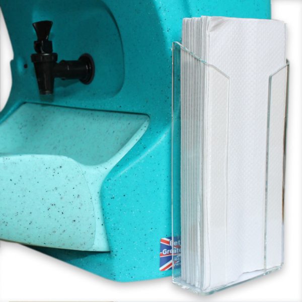 Plastic towel holder for a number of Teal mobile sinks