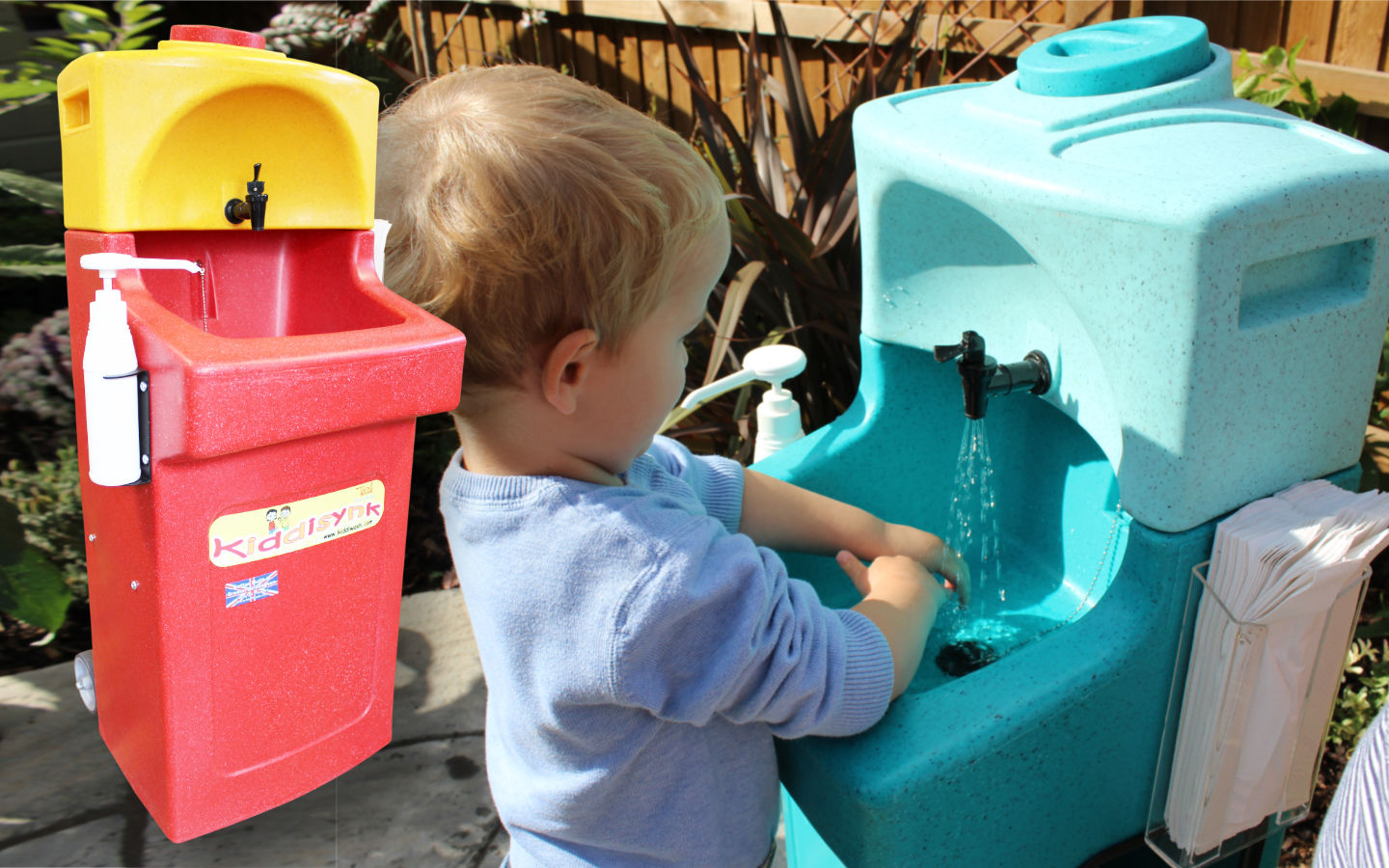 Younger children can learn to wash hands with the KiddiSynk