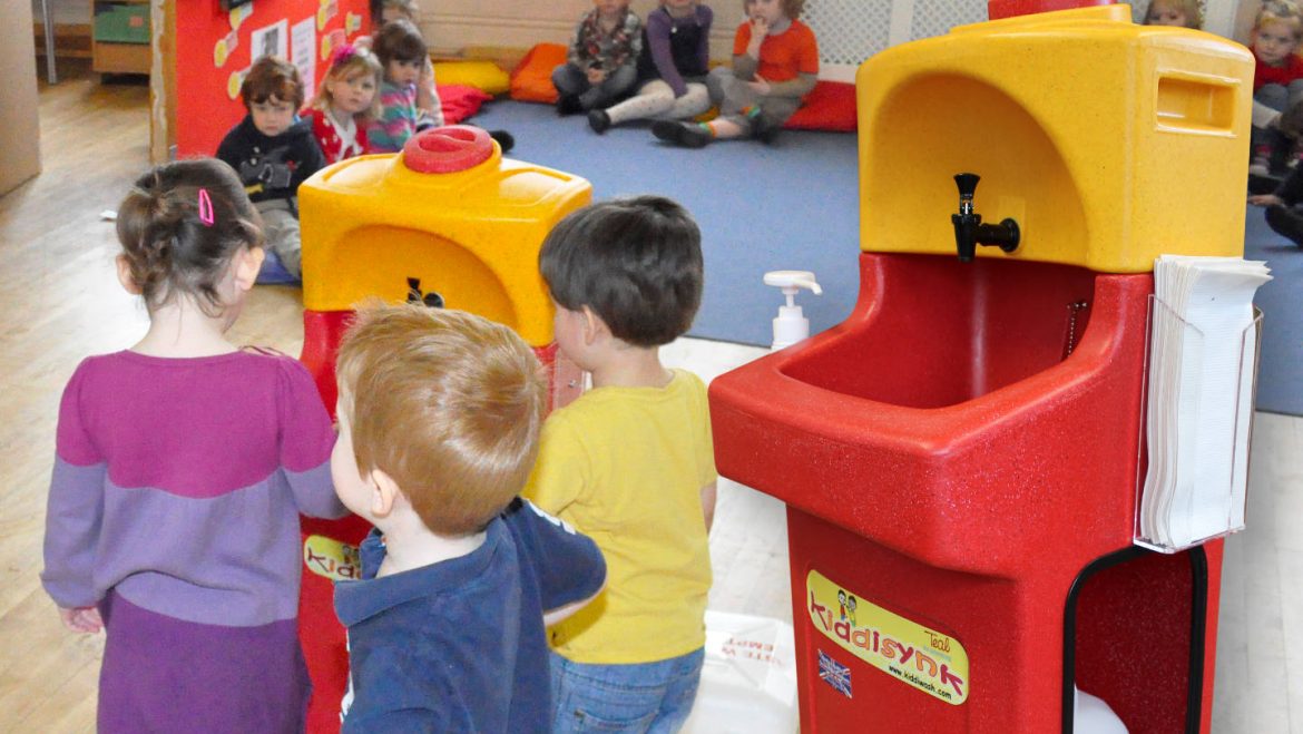 See these children’s hand washing sinks at the Childcare and Education Expo